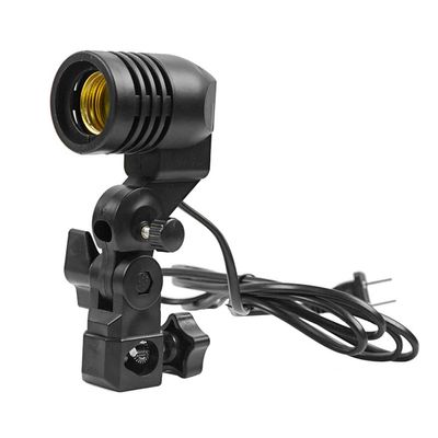 Beuiouer 1 PCS Light Lamp Photo Studio E27 AC Socket Photography 1.8M Cable Cord Bulb Stand with Umbrella Holder Bulb Mount Black Lamp Holder US Plug