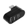 Beuiouer 3 Port USB 2.0 Hub USB Port Splitter USB 2.0 Expander 90-180 Degree Rotatable for Laptop PC Tablet Printer Camera, Black, 500365163 view 1
