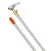 Beuiouer Extended Portable Air Compressor Tire Inflator Replacement Hose with Stainless Steel Mesh for Protection, Air Pump Tube, Fine Workmanship, Silver&Orange view 1