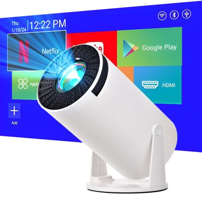 Mini portable smart tv video Projector true 4K support with WiFi and Bluetooth,1080P, Android 11.0 OS,180 Rotatable,Netflix, YouTube, HDMI, USB flash driver,iPhone and Android Phone laptop Compatible