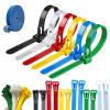 100PCS Buckle Self-Locking Premium Nylon Cable Wire Ties,Cable Ties Reusable Zip Ties,Releasable Nylon Cable Tie,Nylon Strap with Buckle,Adjustable Wire Ties for Office Home Garden (Mix, 5 * 200mm) view 1