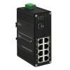Steloproad Industrial 8 Port LED Screen PoE Network Transceivers with 1x10G SFP+ Fiber Port, 10/100/1000M Ethernet RJ45 Ports Fiber Media Converter, Full/Half Duplex auto-negotiation Used in pairs view 1