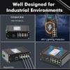 Steloproad Industrial 8 Port LED Screen PoE Network Transceivers with 1x10G SFP+ Fiber Port, 10/100/1000M Ethernet RJ45 Ports Fiber Media Converter, Full/Half Duplex auto-negotiation Used in pairs view 3