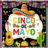 Pnylzzyxh Cinco De Mayo Backdrop Mexico Fiesta Photo Backdrop Stripes Sombrero Guitar Cactus Taco Chilly Avocado Photography Backdrop for Fiesta Party Decorations Banner Studio Props 12x10ft view 2