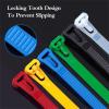 100PCS Buckle Self-Locking Premium Nylon Cable Wire Ties,Cable Ties Reusable Zip Ties,Releasable Nylon Cable Tie,Nylon Strap with Buckle,Adjustable Wire Ties for Office Home Garden (Green, 5 * 300mm) view 3