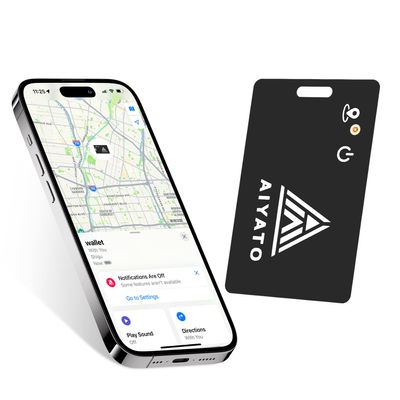 Wallet Tracker Card, Key and Item Locator IP65 Waterproof Find Nearby Far Away iOS Only Work with Apple FInd My App Rechargeable Phone Finder for Keys, Bags More