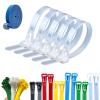 100PCS Buckle Self-Locking Premium Nylon Cable Wire Ties,Cable Ties Reusable Zip Ties,Releasable Nylon Cable Tie,Nylon Strap with Buckle,Adjustable Wire Ties for Office Home Garden (White, 5 * 200mm) view 1