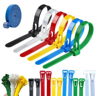 100PCS Buckle Self-Locking Premium Nylon Cable Wire Ties,Cable Ties Reusable Zip Ties,Releasable Nylon Cable Tie,Nylon Strap with Buckle,Adjustable Wire Ties for Office Home Garden (Mix, 5 * 250mm)