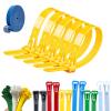 100PCS Buckle Self-Locking Premium Nylon Cable Wire Ties,Cable Ties Reusable Zip Ties,Releasable Nylon Cable Tie,Nylon Strap with Buckle,Adjustable Wire Ties for Office Home Garden (Yellow, 5 * 300mm) view 1