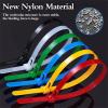 100PCS Buckle Self-Locking Premium Nylon Cable Wire Ties,Cable Ties Reusable Zip Ties,Releasable Nylon Cable Tie,Nylon Strap with Buckle,Adjustable Wire Ties for Office Home Garden (Yellow, 5 * 300mm) view 2