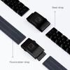 FKMBD Adjustable 316L Stainless Steel Fold Watch Buckle 18mm 20mm 22mm Double Lock Button Safety Clasp For Rubber Stainless Wristband(Black,22mm) view 3