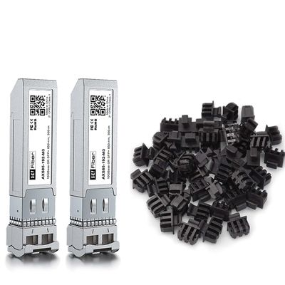2 Pack 10GBase-SR Transceiver with 50 Pack SFP Dust Cover, 10G Multimode SFP+ LC Module for Cisco SFP-10G-SR, Meraki, Ubiquiti and More (MMF,850nm,300m,DDM)