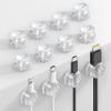 12Pack Cord Organizer [1s Lock] Spring Cable Holder Clips - Lamicall Desk Cord Management Clips, [Smooth Adjustable] Phone Charger Cable, Adhesive Wire Keeper for Nightstand Wall Car Office view 1