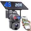 INQMEGA Metal 20X Zoom 4G Cellular Security Solar Cameras, 20000mA 6MP Dual-Lens Battery Powered Camera with 10W Solar Panel, PIR Motion Detection, Color Night Vision, Include 4G Card view 1