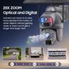 INQMEGA Metal 20X Zoom 4G Cellular Security Solar Cameras, 20000mA 6MP Dual-Lens Battery Powered Camera with 10W Solar Panel, PIR Motion Detection, Color Night Vision, Include 4G Card view 4