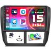 [2+64G] Android 15 Car Stereo for Subaru Forester Impreza WRX STI 2008-2012, Hikity 9'' Touchscreen Car Radio Wireless CarPlay Android Auto GPS 5G WiFi Bluetooth EQ/FM/RDS SWC Backup Camera Mic view 1