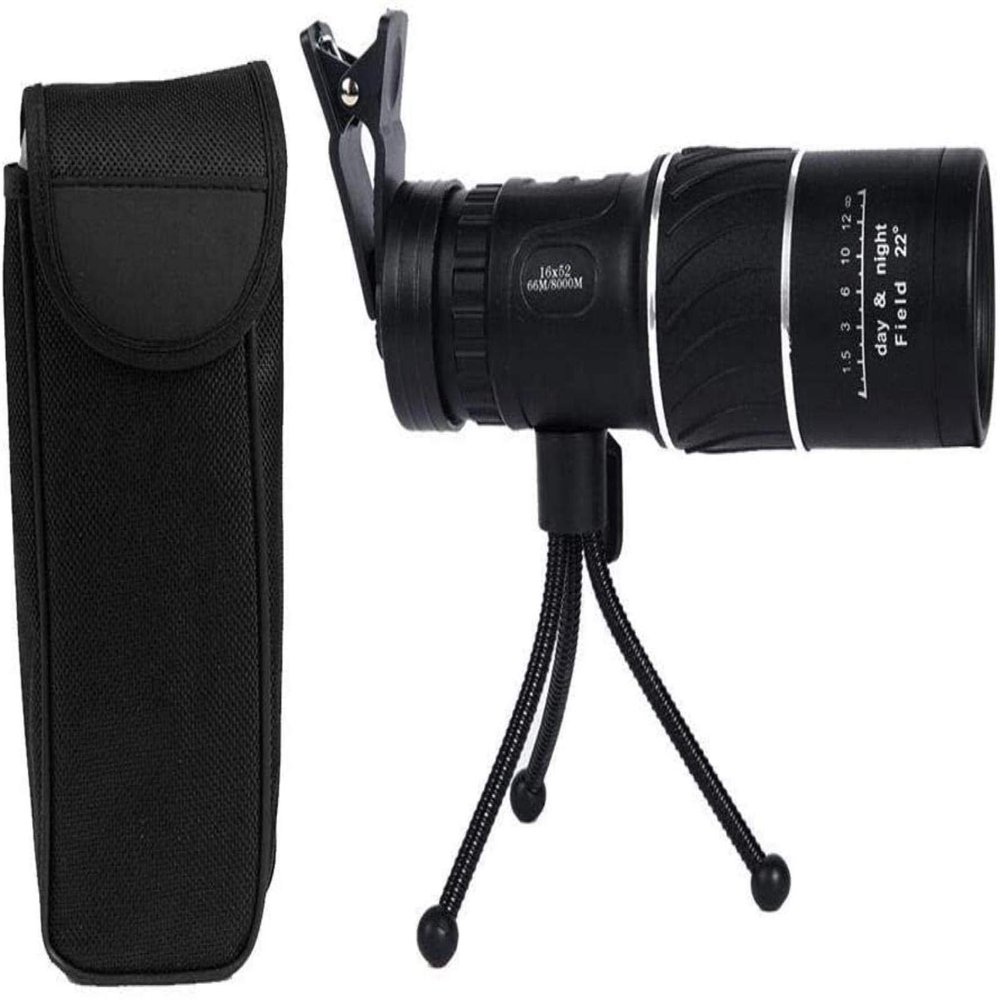 DirectNine Basics High Power Binoculars, Monocular Telescope 16X52 Prism Scope with Compass Phone Clip Tripod for Outdoor Camping for indoor/outdoor