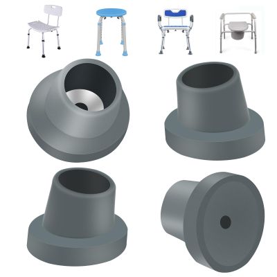 4 Pcs Replacement Feet for Bath Chair Leg Caps Heavy Duty Slope Rubber Feet Pad for Bath Seat Shower Stools (Gray, 1-1/8")
