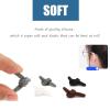 OPUGIT Eyeglass Ear Cushions End Tip Grips Anti-Slip Soft Silicone Ear Hooks Tube Sleeve Glasses Strap Holder Temple Tips Spectacle Retainers 8 Pairs,Black/Clear view 2