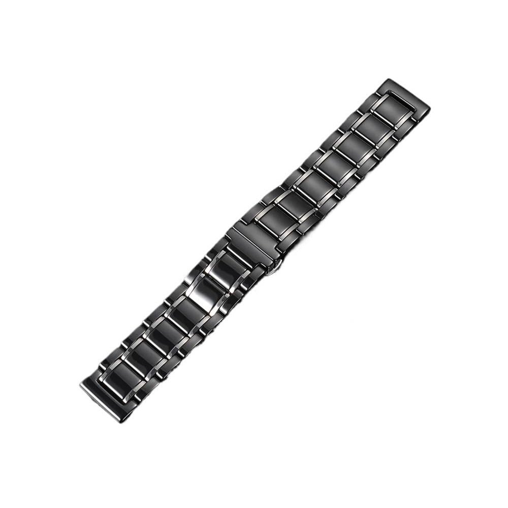 22/26mm Ceramic Quick Release WatchBand fit for Garmin Fenix 8/7/7X Pro/Epix Pro(Gen 2) 47/51mm(Black Silver,26mm For Fenix 6X 6XPro)