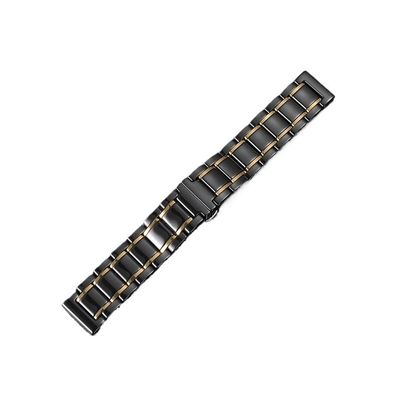 22/26mm Ceramic Quick Release WatchBand fit for Garmin Fenix 8/7/7X Pro/Epix Pro(Gen 2) 47/51mm(Black Yellow,22mm For Fenix 5 5Plus)