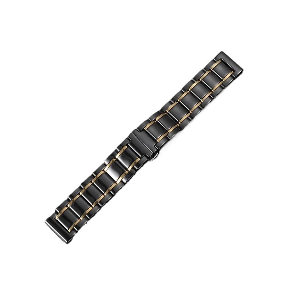 22/26mm Ceramic Quick Release WatchBand fit for Garmin Fenix 8/7/7X Pro/Epix Pro(Gen 2) 47/51mm(Black Yellow,22mm For Fenix 5 5Plus)