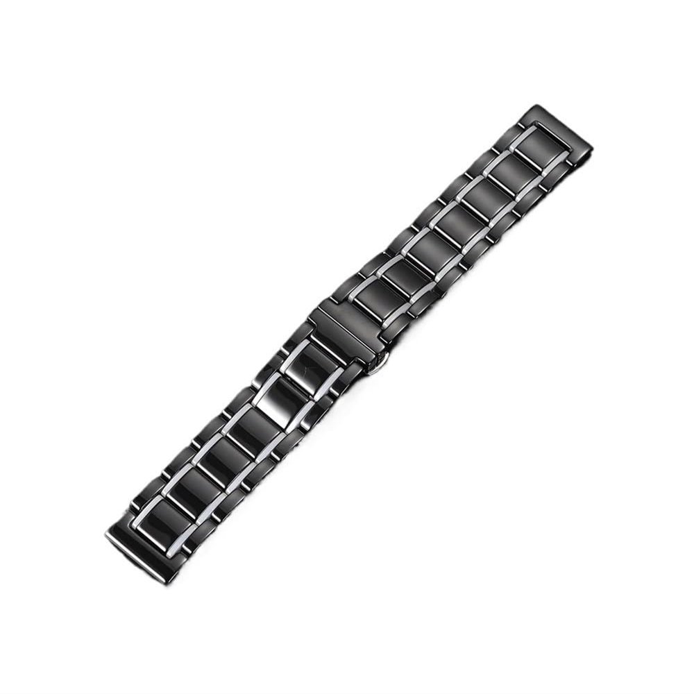 Ceramic watch Strap Leather Watch Band fit for Garmin Fenix 7 7X Pro/Epix Pro (Gen 2) 47mm 51mm/ Quickfit 22mm 26mm Bracelet(Black White,26mm For Fenix 6X 6XPro)