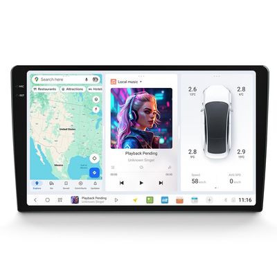 MekedeTech Mekede DUDUAUTO 2K 2000X1200 9.5'' 2K Touch Screen Car Radio Stereo Intelligent Navigation Head Unit Dash Kit,6G RAM 64G ROM