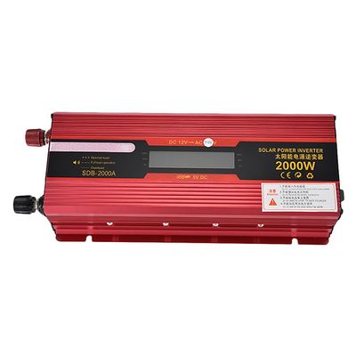 Liru 2000W DC 12V to AC 110V Inverter Charger Converter Power Outlet LED Red For Home Office Vehicle Car