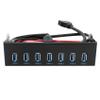 Beuiouer 7 Port USB 3.0 Hub 5Gbs 5.25inch CD-ROM Drive Bay CD ROM Front Panel for Computer Case+USB 3.0 19-pin Header to Type-A Male Cable Dual Chip PCI-E 1X PCI-E 16X, black&blue, 152753 view 1