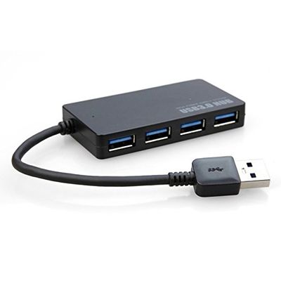 Beuiouer USB 3.0 Hub 4 Port High Speed Slim Compact Expansion Splitter