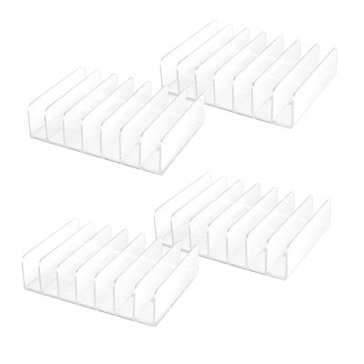 Beuiouer 4 Pcs Clear Acrylic CD Holder with Tackable CD DVD Display Rack CD Storage Rack Organizer Stand CD Tray Holds Easy to Use