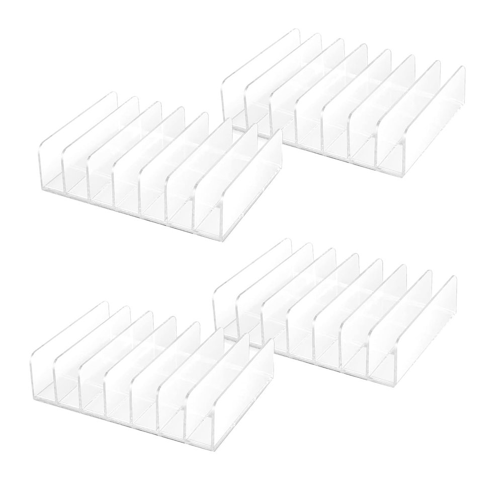 Beuiouer 4 Pcs Clear Acrylic CD Holder with Tackable CD DVD Display Rack CD Storage Rack Organizer Stand CD Tray Holds Easy to Use
