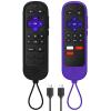 [2-Pack] Climberer Remote Case Cover Compatible with Roku Ultra 2024 / Voice Remote Pro (2nd Edition) & Rechargeable Pro (2nd Ed) #RCB1R (Black + Purple) view 1