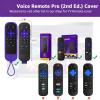 [2-Pack] Climberer Remote Case Cover Compatible with Roku Ultra 2024 / Voice Remote Pro (2nd Edition) & Rechargeable Pro (2nd Ed) #RCB1R (Black + Purple) view 2