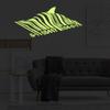 Glow In Dark Banksy Barcode Shark Wall Sticker - Night Glowing Swimming Fish Under Bar Code Vinyl Decal 8 x 3 view 4