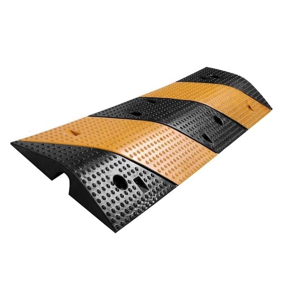 BXKCFYBSQ Rubber Speed Bump, Heavy Duty 1 Channel Cable Protector Speed Ramp for Garage Gravel Driveways, Asphalt Concrete