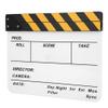 30x25CM Mini Acrylic Clapper Board, Director Scene Film Editing Prop Action Board with Whiteboard Pen for Shoot PropsAdvertisingHome DecorationCosplayBackground (Yellow Stripe view 1