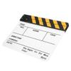 30x25CM Mini Acrylic Clapper Board, Director Scene Film Editing Prop Action Board with Whiteboard Pen for Shoot PropsAdvertisingHome DecorationCosplayBackground (Yellow Stripe view 4