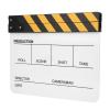 30x25CM Mini Acrylic Clapper Board, Director Scene Film Editing Prop Action Board with Whiteboard Pen for Shoot PropsAdvertisingHome DecorationCosplayBackground (Yellow Stripe view 1