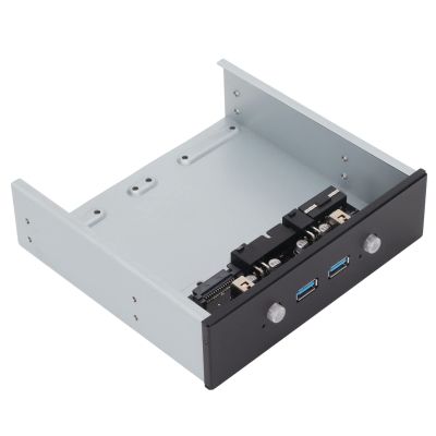 5.25" Metal USB Hub Front Panel for Desktop Optical Drive, 2X USB3.0 Ports, 2X Power Expansion, 2X USB Expansion, 2.5in Hard Disk Bracket, Desktop Expansion Hub