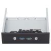 5.25" Metal USB Hub Front Panel for Desktop Optical Drive, 2X USB3.0 Ports, 2X Power Expansion, 2X USB Expansion, 2.5in Hard Disk Bracket, Desktop Expansion Hub view 2