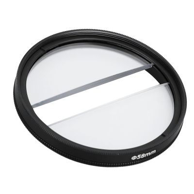 58mm Split Diopter Prism Camera Filter, Double Glass Split Diopter Lens Filter, Multi Layer Coated Lens, Camera Special Effects Filter, Enhancing Focus & Refraction Effects