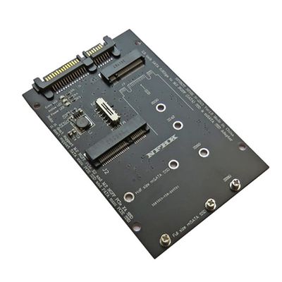 Beuiouer M.2 NGFF MSATA SSD to 2.5 Inch SATA 6.0Gbps 2 in 1 Adapter Converter Card Support PC Laptop Hard Disk Diagram, Black, 500155728