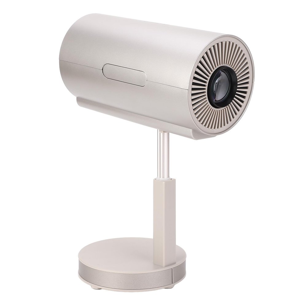 4K HD Mini Projector, Smart Voice Control 1200LM Portable Projector with 90 Degree Flip Head, Hidden Stand, Smart Image Processing, 2.4G 5G Outdoor Projector for Home Theater (US)