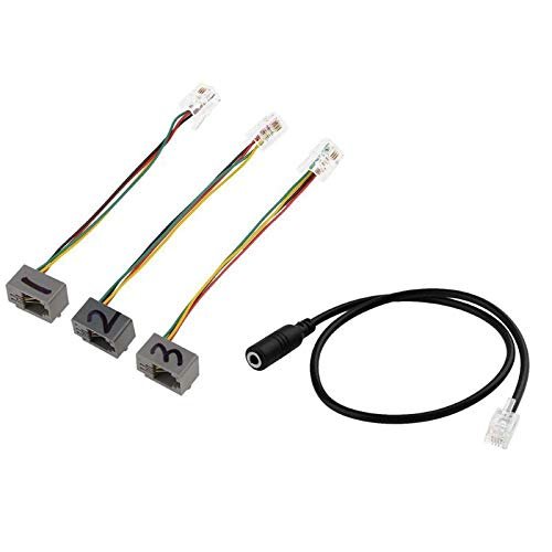 Beuiouer RJ9 4P4C Male Plug to 3.5mm Female Jack Headset Audio Phone Converter Adapter Extension Cable Wire Cord for /