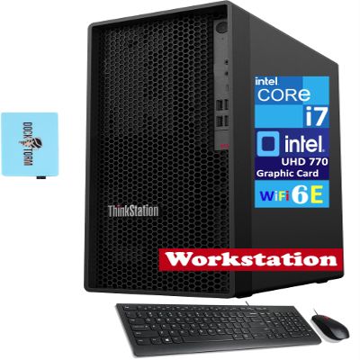 Lenovo ThinkStation P360 Desktop (12-Core Intel i7-12700, Intel UHD 770, 16GB DDR5 RAM, 256GB PCIe SSD + 2TB HDD (3.5), WiFi 6E, Bluetooth 5.1, USB KYB and Mouse, Win 11 Home) with Dockztorm Hub