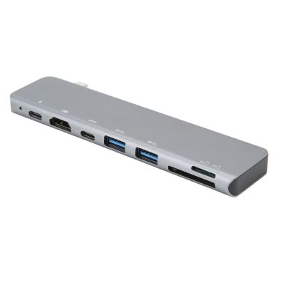2022 USB 3.0 Hub, 7 in 1 Type C Hub with Card ReaderPD Fast Charging/4K, USB C Multiport Adapter for PC Flash Drive Mobile HDD