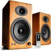 Audioengine A5 Bamboo Wireless Bookshelf Speakers with S8 Subwoofer and DS2 Stands view 2