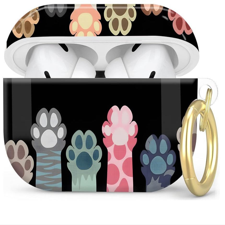 Compatible with AirPod Pro 2nd/1st Generation Case Cover with Key Chain,Full Protective Shockproof Wireless Headphone Case for Airpod Pro 2023/2022/2019(Cute Cat Paw)